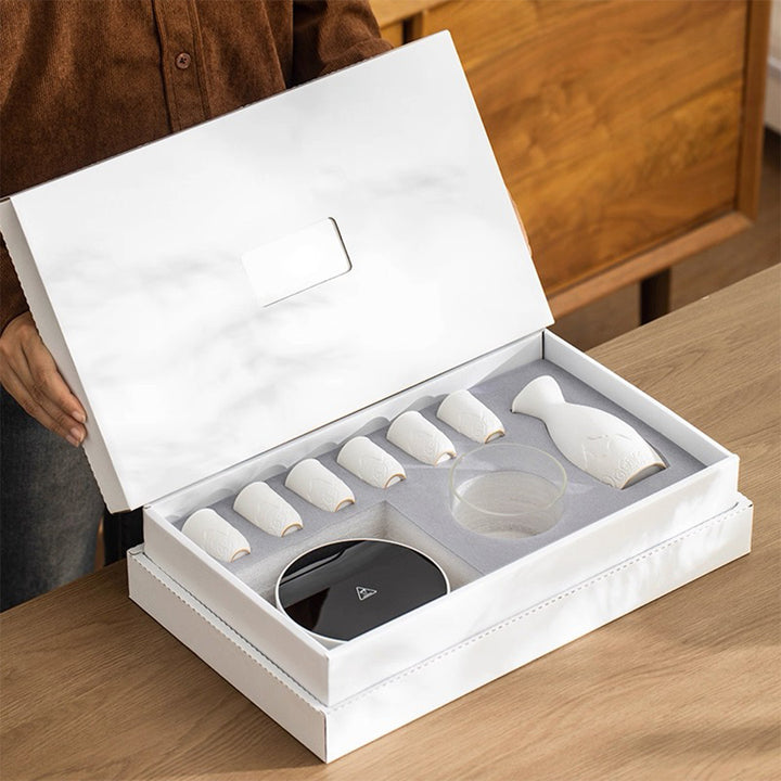 Mountain and Sea - Japanese sake set with warmer