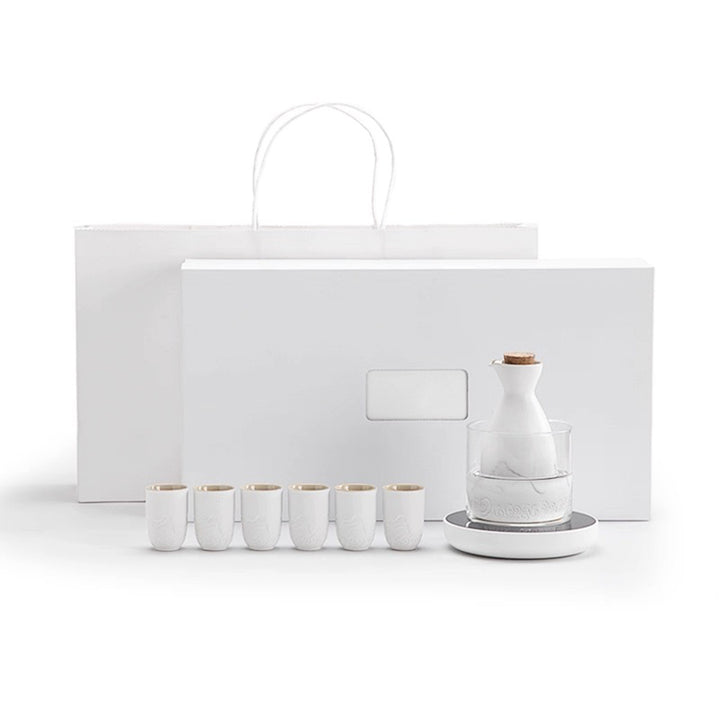 Mountain and Sea - Japanese sake set with warmer