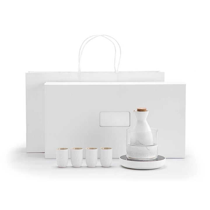Mountain and Sea - Japanese sake set with warmer