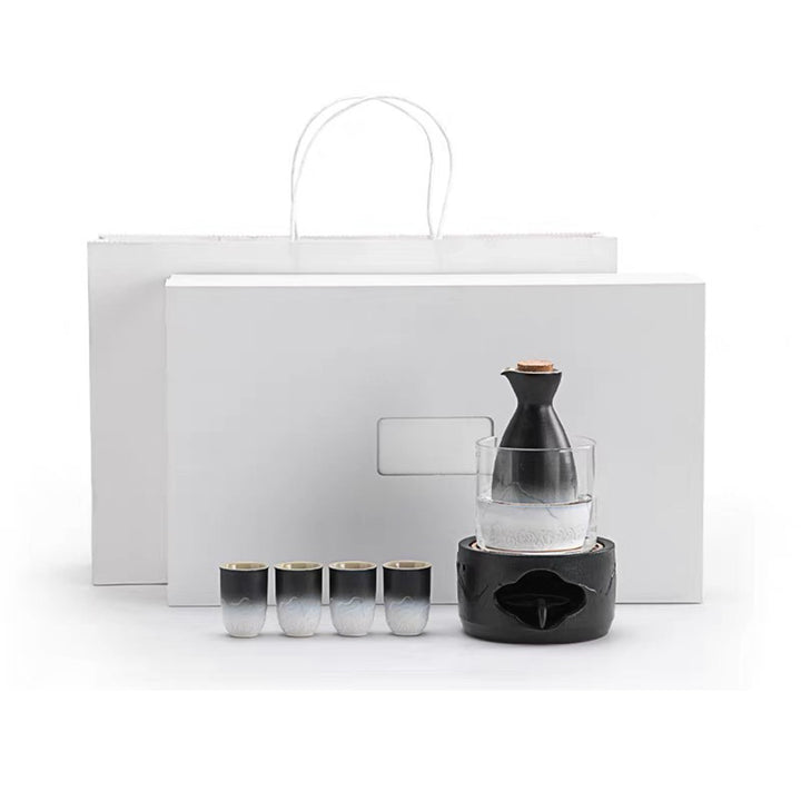 Mountain and Sea - Authentic hot sake set with warmer