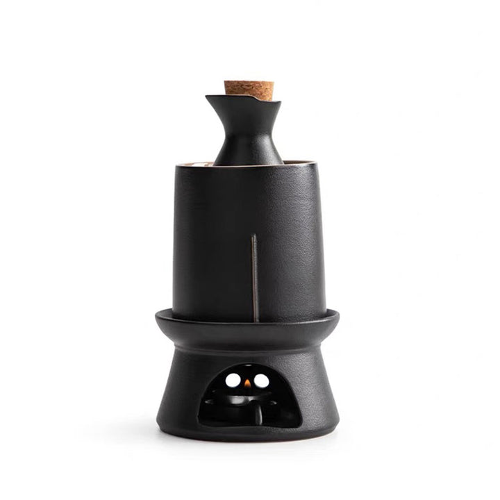 Lucky Cloud - Vintage black sake warmer set