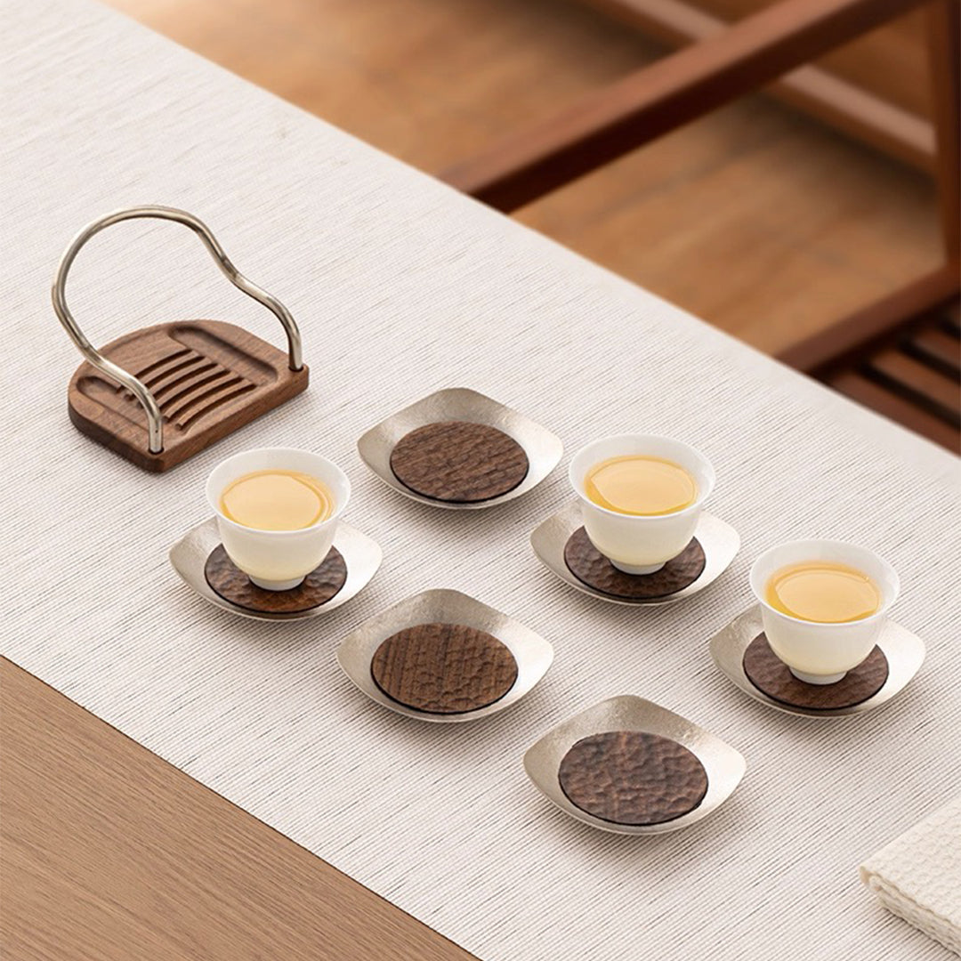 Ti-time  - Titanium coaster  set of 6 with holder