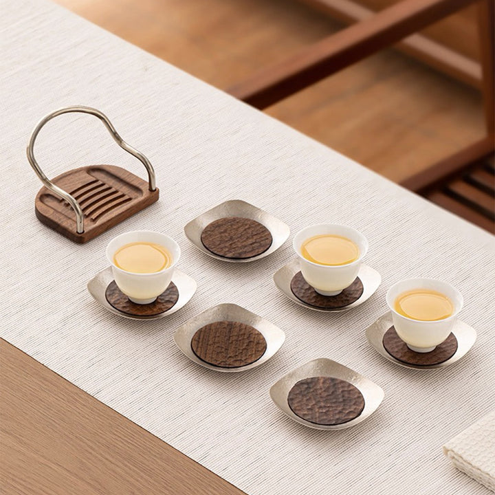 Ti-time  - Titanium coaster  set of 6 with holder