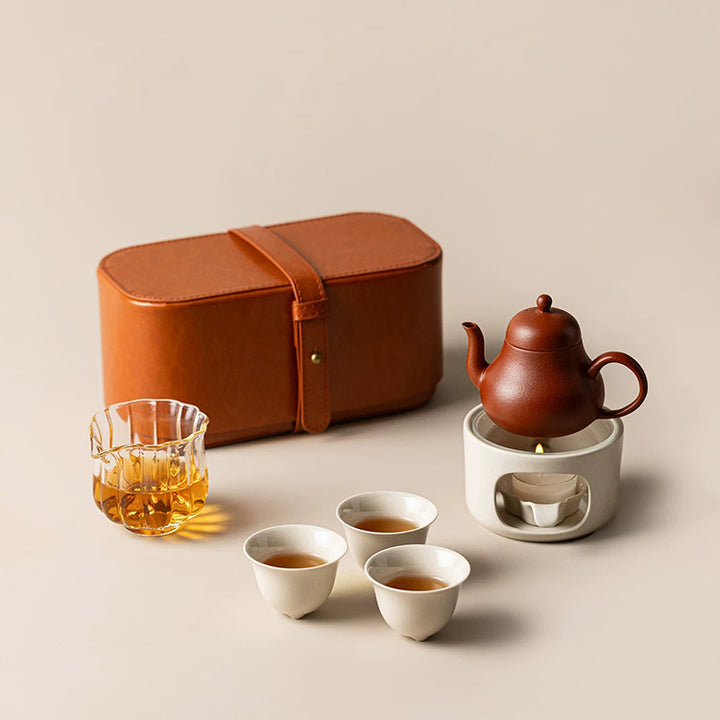 Tranquility | Portable Zisha teapot with candle stove set - Teaware Space