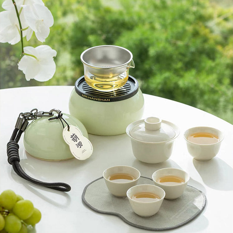 Gourd Box - green travel Gaiwan set for camping