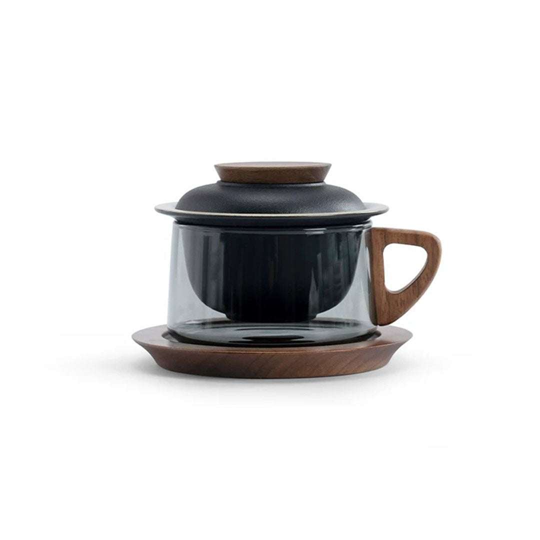 Ensemble personnalisé de tasses à expresso confortables | Tasse à thé en verre avec soucoupe