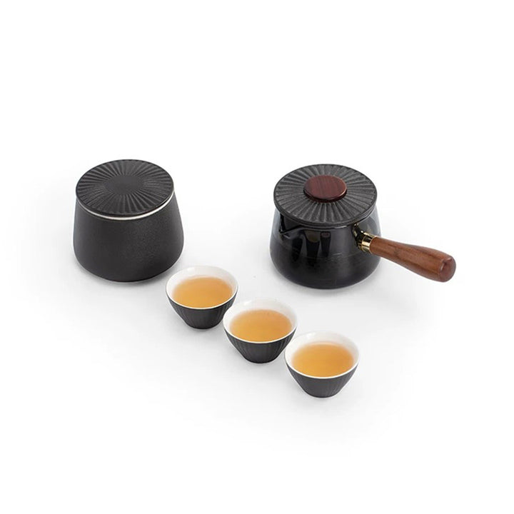 Travel tea set with container and case | Custom tea set with name/quote/logo | Gift for him