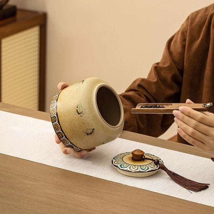 Flying Apsaras - Mogao Grottoes handmade tea container