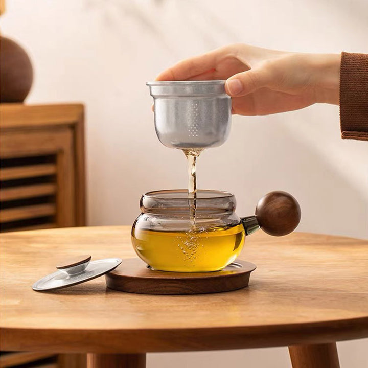 The Moment  - Glass tea mug with titanium infuser and lid