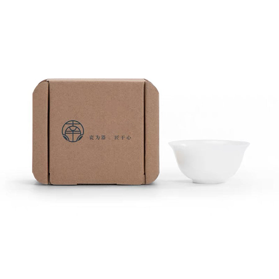 Ruobai - White ceramic Sancai Gaiwan tea set