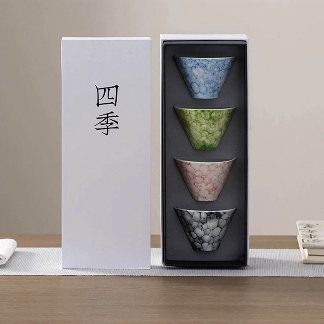 Four seasons - tea cup set of 4 | Tea gift set - Teaware Space