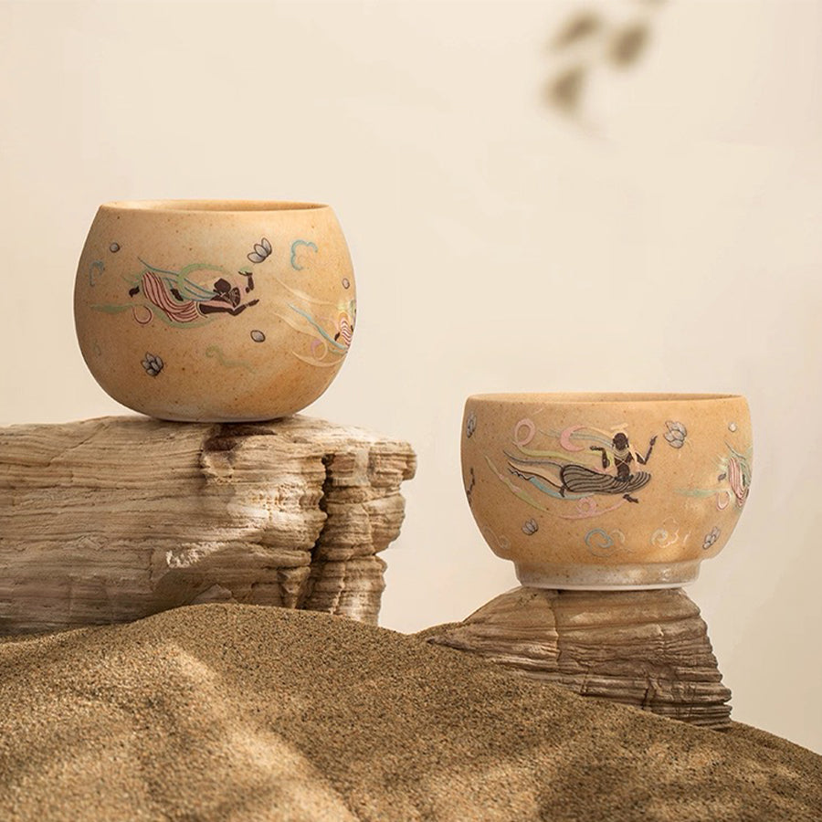 Dance with the flow - Handmade Chinese Gaiwan tea set