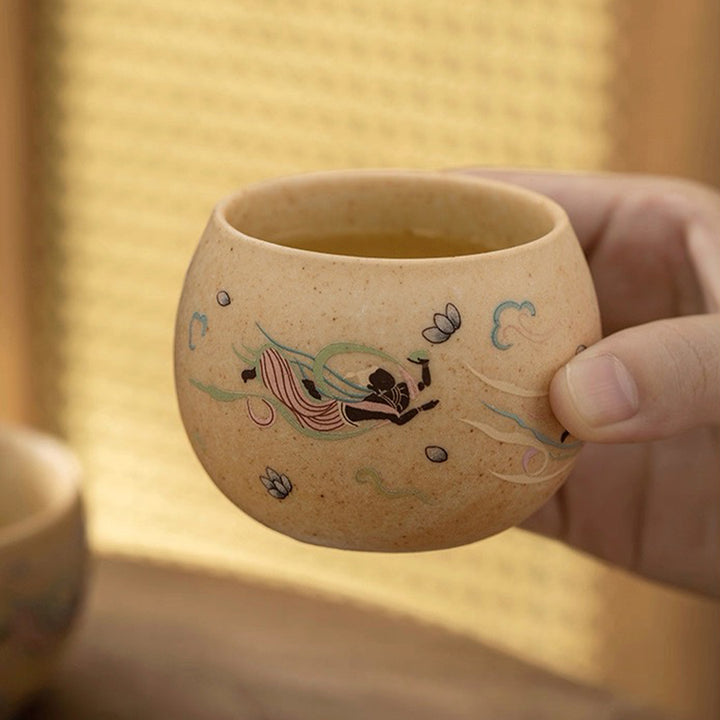 Dance with the flow - Handmade Chinese Gaiwan tea set
