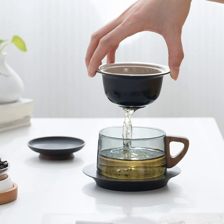 Soulmate - Personalized  6.8oz coffee/tea cup with infuser and sacuer set - Teaware Space