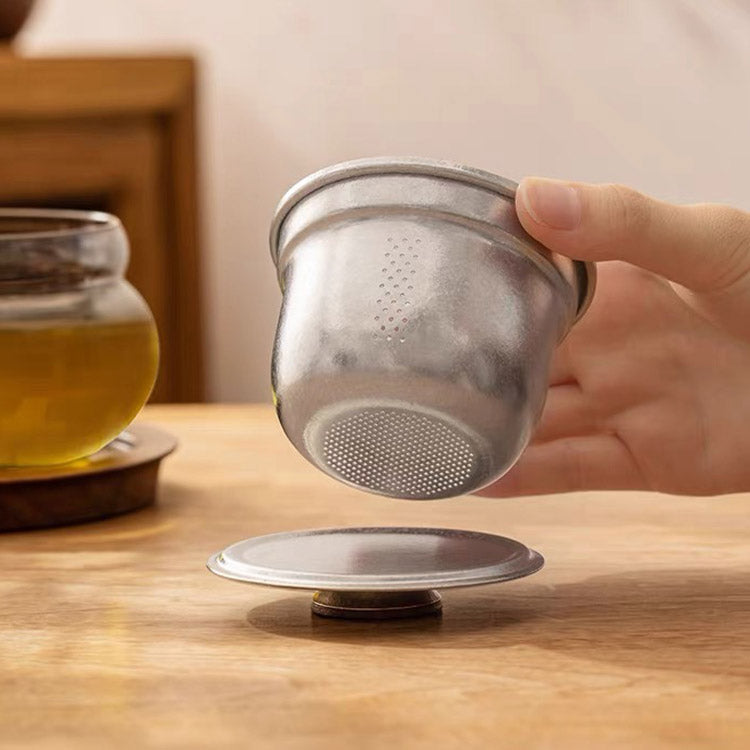 The Moment  - Glass tea mug with titanium infuser and lid