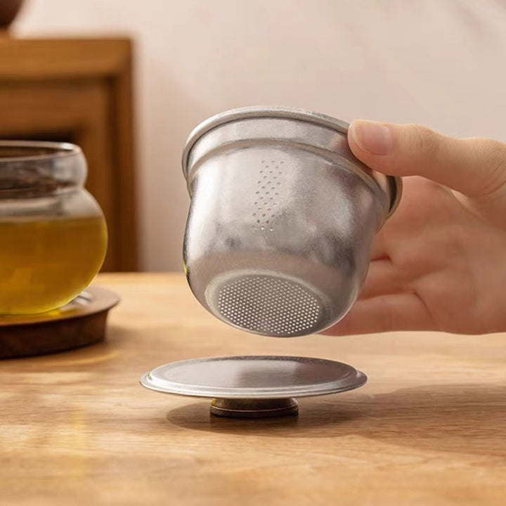The Moment  - Glass tea mug with titanium infuser and lid