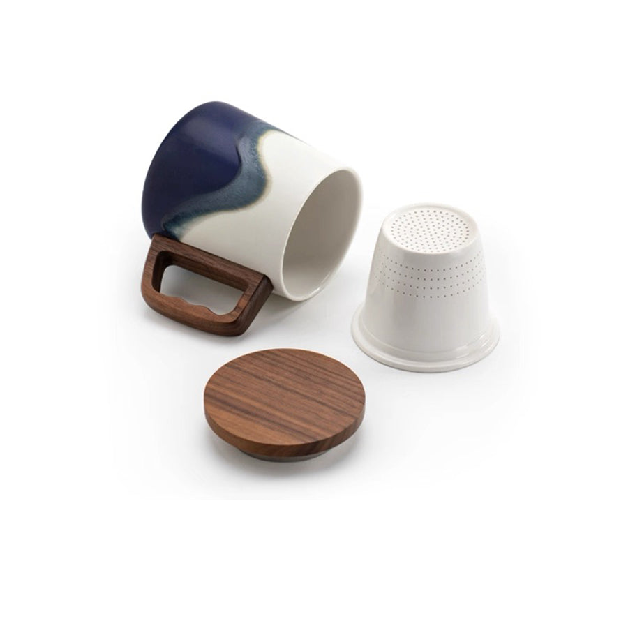 Mountain and Sea - Ceramic tea infuser mugs