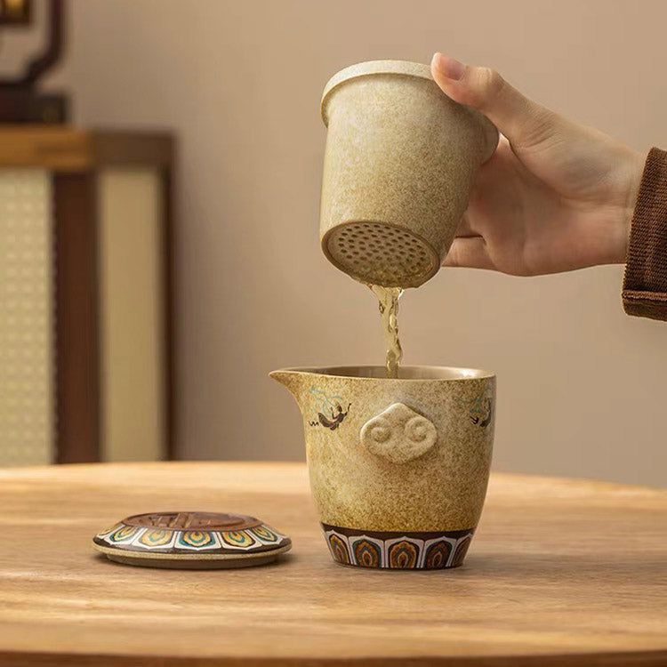 Flying Apsaras - Dunhuang portable tea set for two