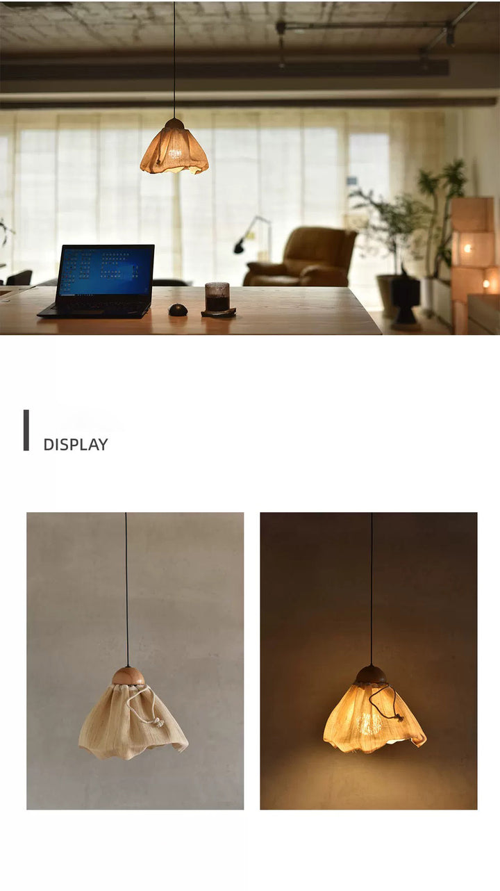 Invisible - Handmade Ramie Linen pendant lamp for tea/coffee space