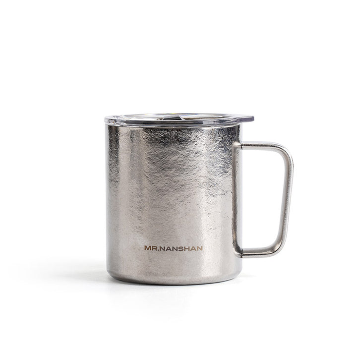 Enjoy - Pure Titanium mug with lid for coffee and tea