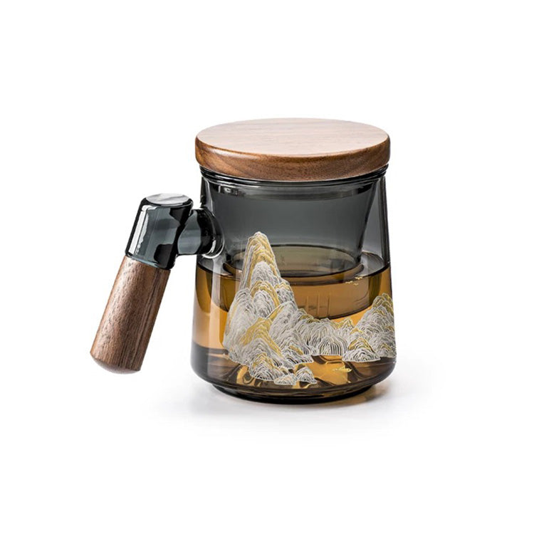 Peak and pit - 3D mountain glass tea cup 400ml