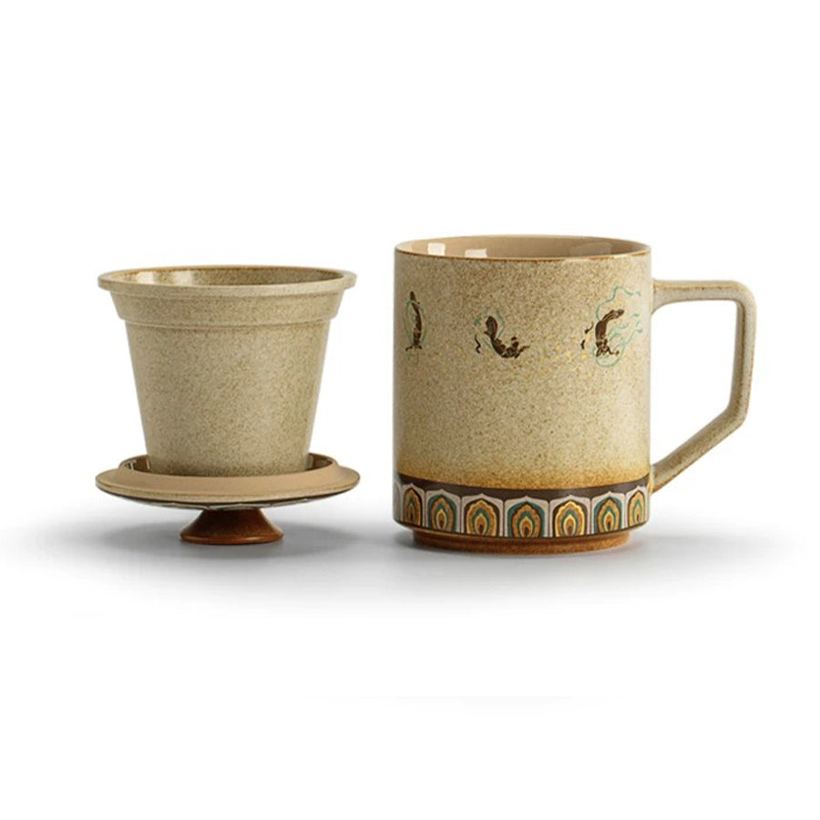 Mogao Grottoes style tea mug with infuser