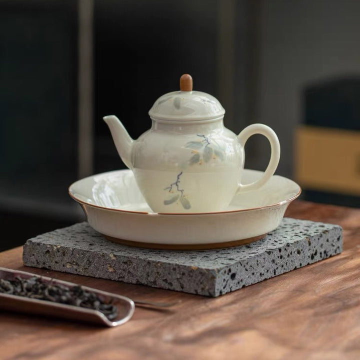 Nature's Garden - Handmade teapot with tray set
