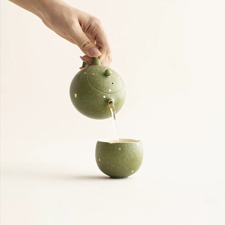 Service à thé chinois vintage Sancai Gaiwan