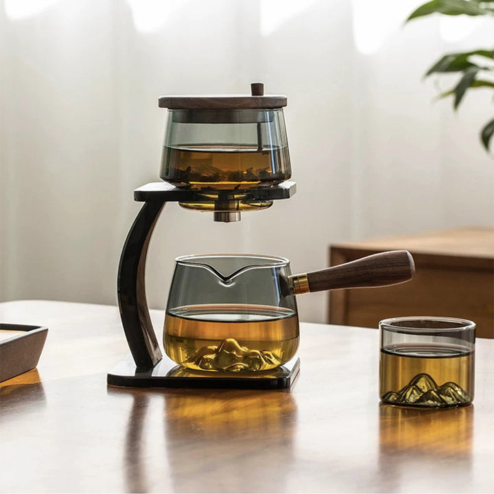 3D mountain design Automatic teapot set for loose leafy tea   | luxury tea gift set