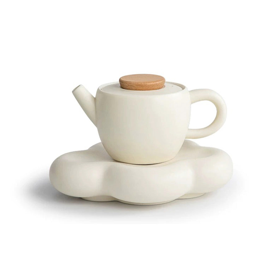 Head in cloud - Boho cream teapot - Teaware Space
