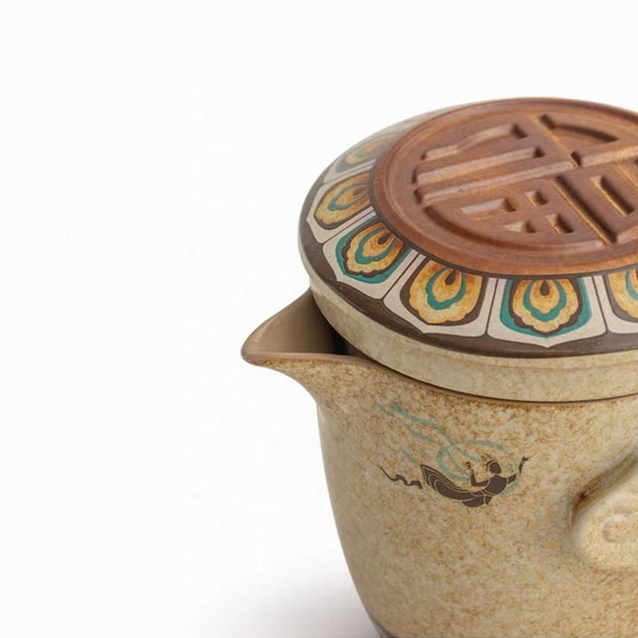 Flying Apsaras - Dunhuang portable tea set for two