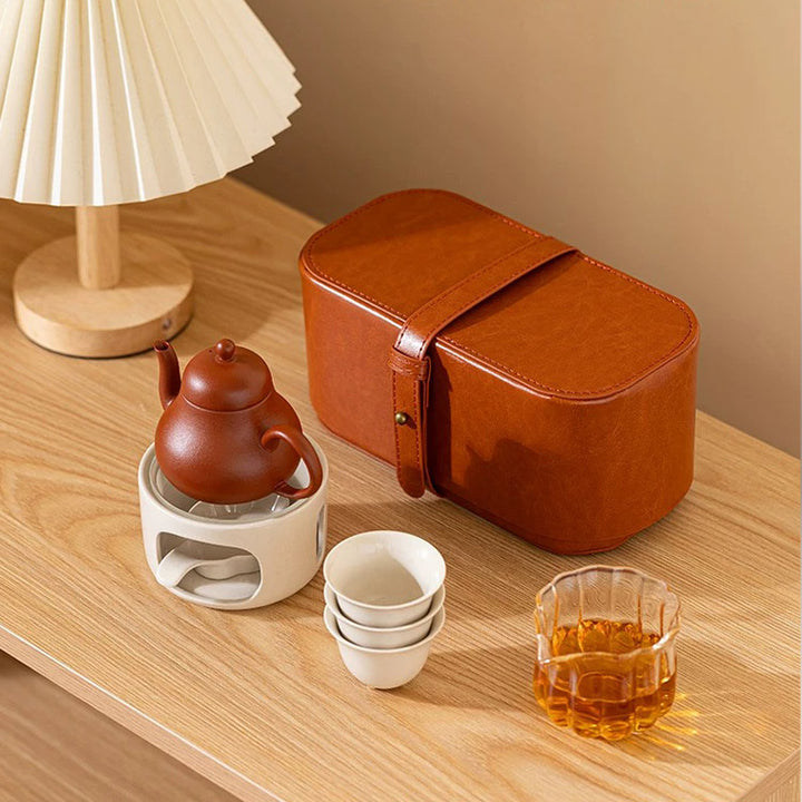 Tranquility | Portable Zisha teapot with candle stove set - Teaware Space