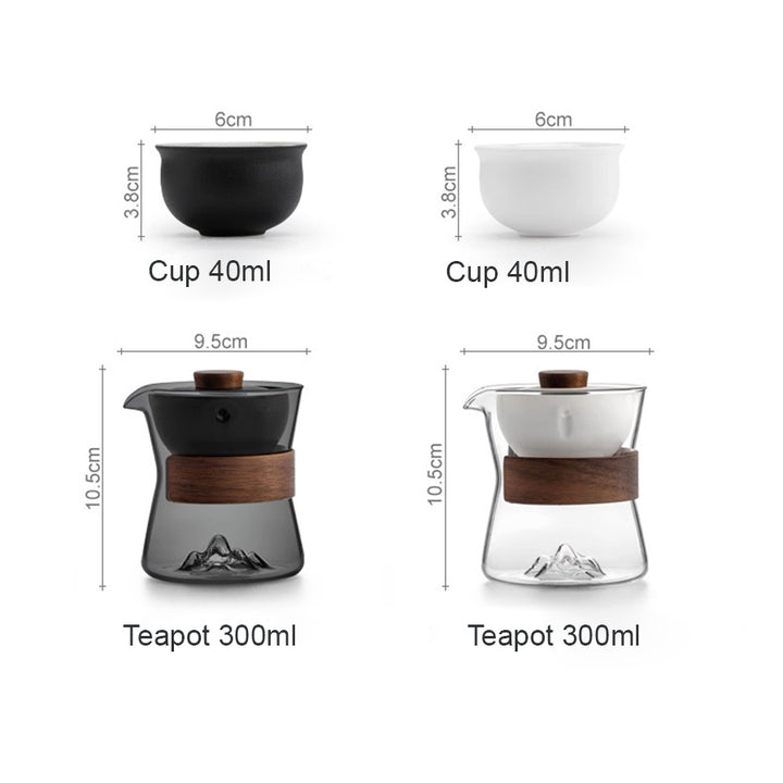 Comfy Hill - Glass rotate travel tea set with case