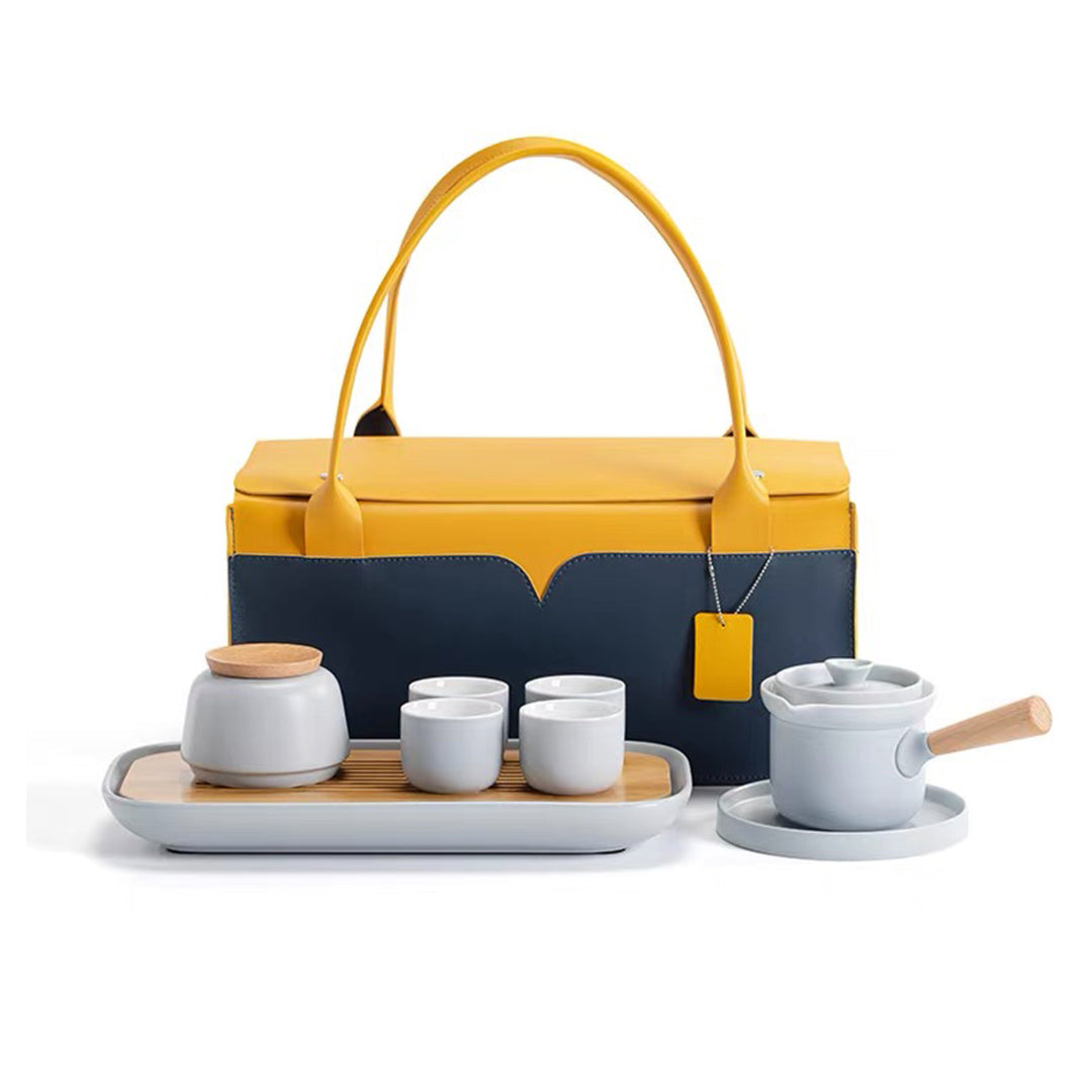 luxury grey tea set for van life 
