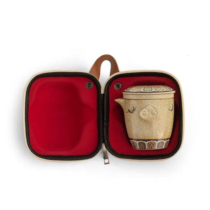 Flying Apsaras - Dunhuang portable tea set for two