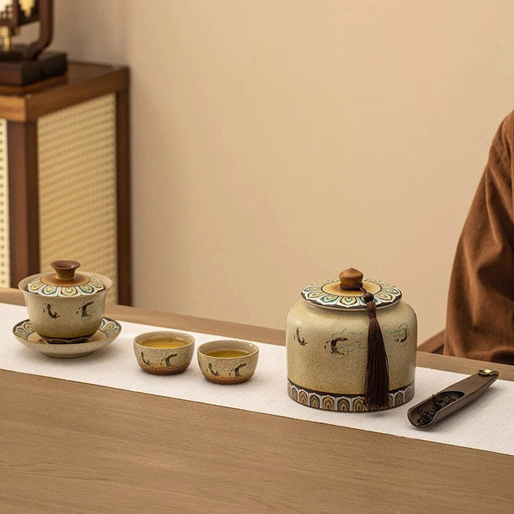Flying Apsaras - Mogao Grottoes handmade tea container