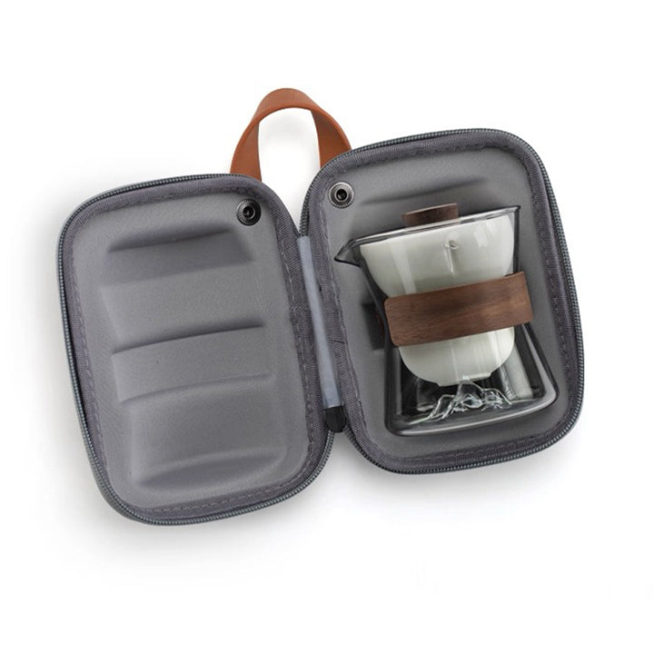 Comfy Hill - Glass rotate travel tea set with case