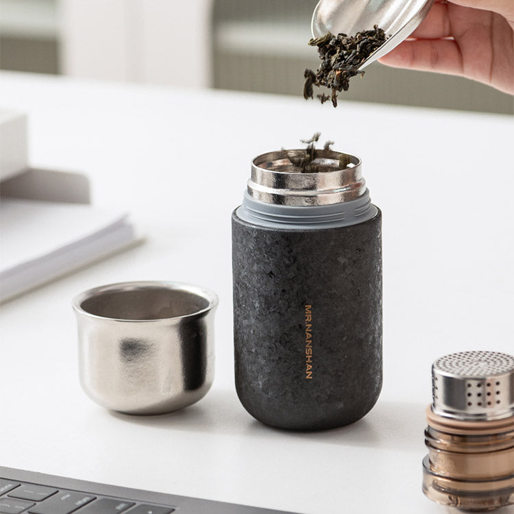 Celestia - Black/Silver Titanium Tea Infuser Bottle
