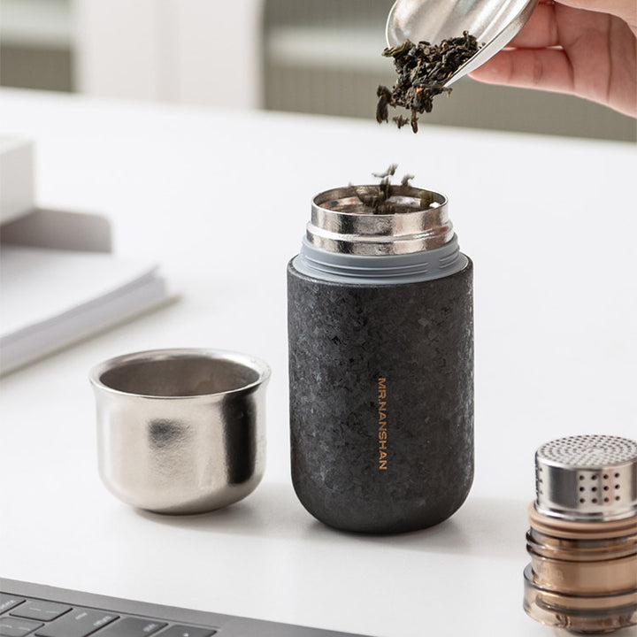 Celestia - Black/Silver Titanium Tea Infuser Bottle