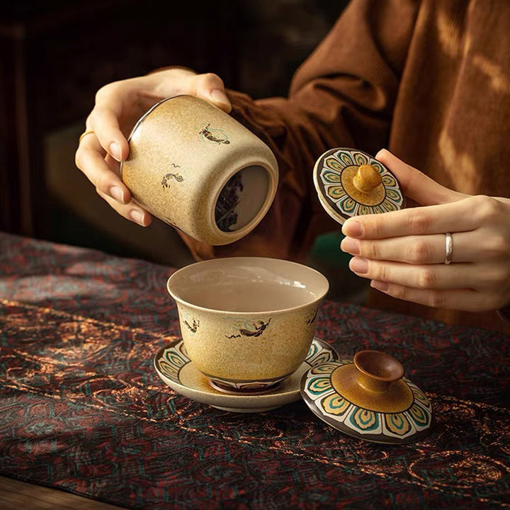 Flying Apsaras - Mogao Grottoes handmade tea tin