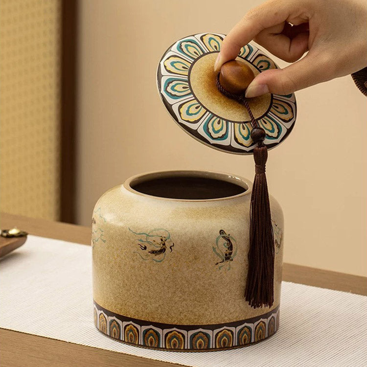 Flying Apsaras - Mogao Grottoes handmade tea container