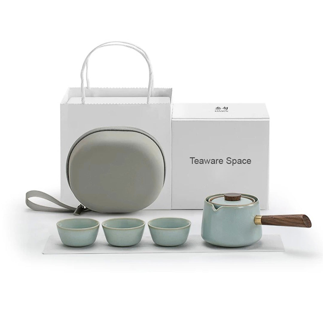 Ru ware travel tea set | Teapot with 360° Rotating Infuser | Birthday gift ideas