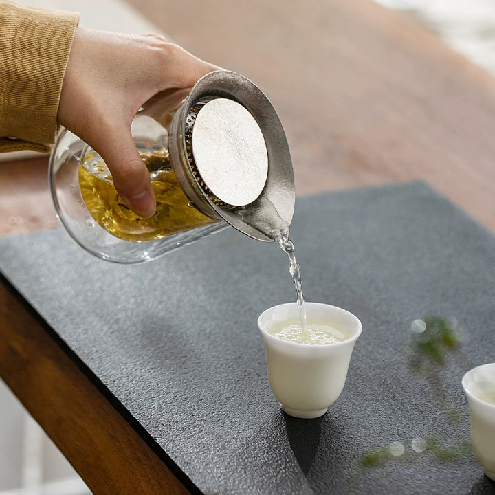 Mirror in the Soul - Double layers glass teapot with titanium infuser