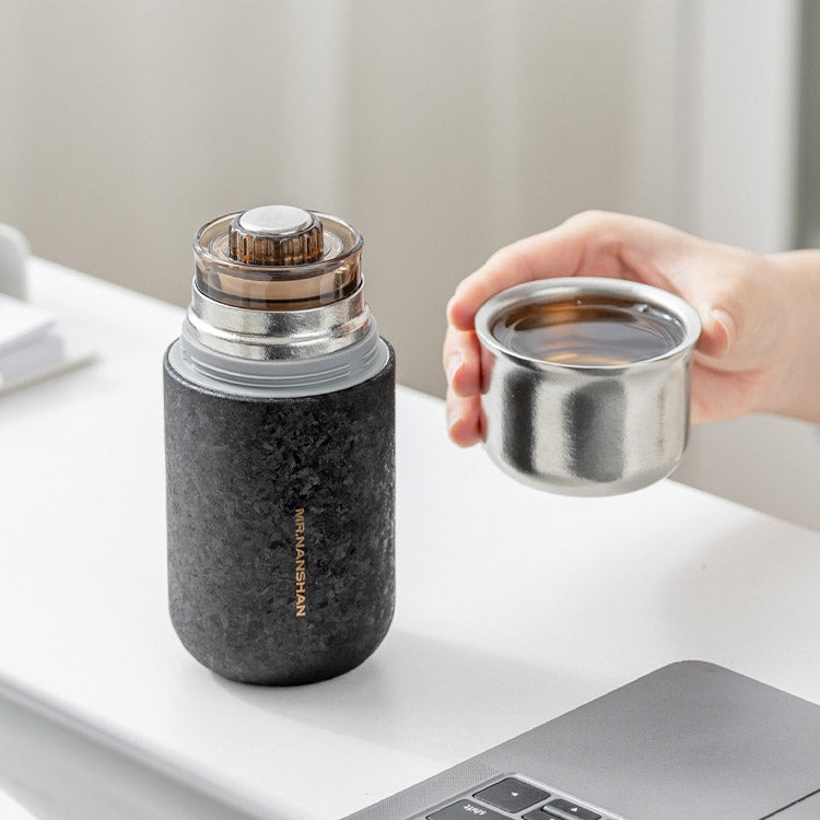 Celestia - Black/Silver Titanium Tea Infuser Bottle