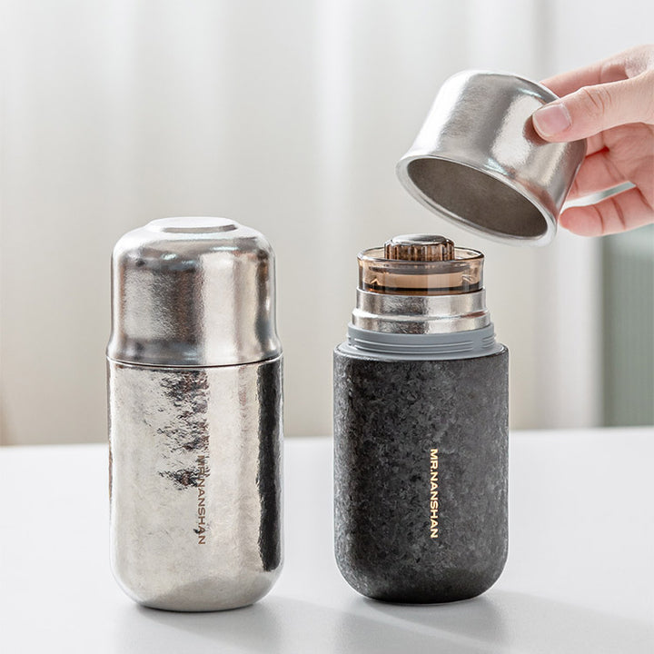 Celestia - Black/Silver Titanium Tea Infuser Bottle