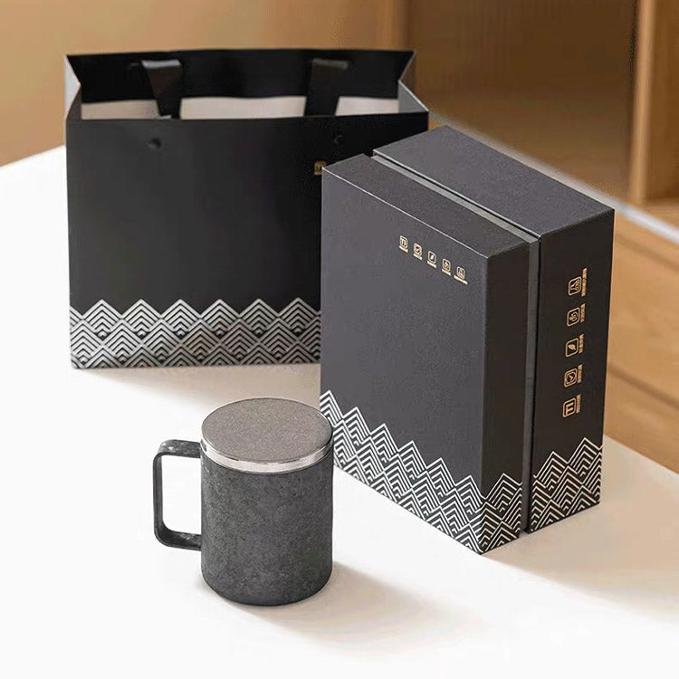 Unbreakable - Black Titanium tea infuser mug with lid