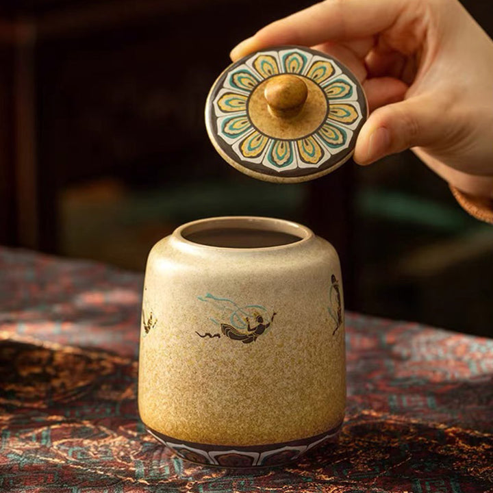 Flying Apsaras - Mogao Grottoes handmade tea tin