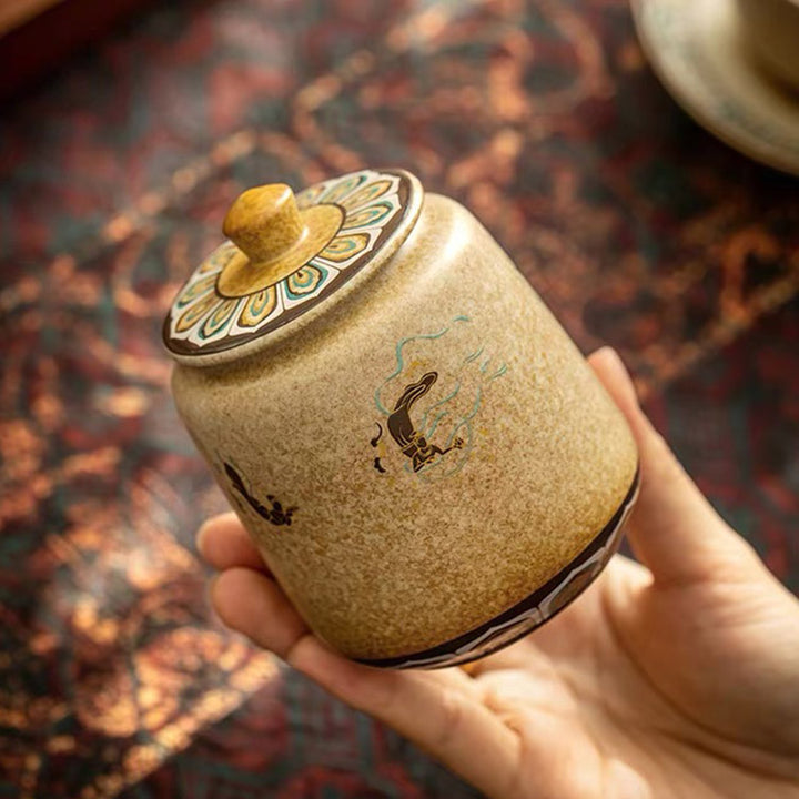 Flying Apsaras - Mogao Grottoes handmade tea tin