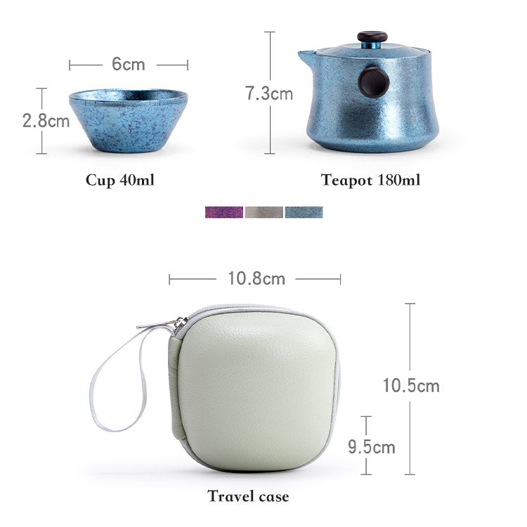 Lucid Star  - Personalized Titanium travel tea set for two - Teaware Space