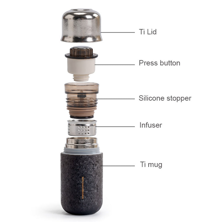 Celestia - Black/Silver Titanium Tea Infuser Bottle